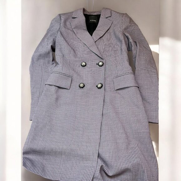 NWT PINKO TROVATORE ROBE MANTEAUX Blazer dresses with crystal button